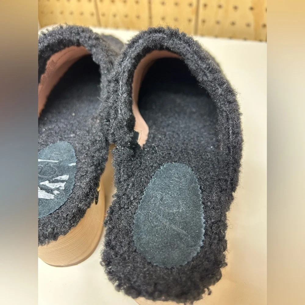 J.Crew Sherpa Black Clogs